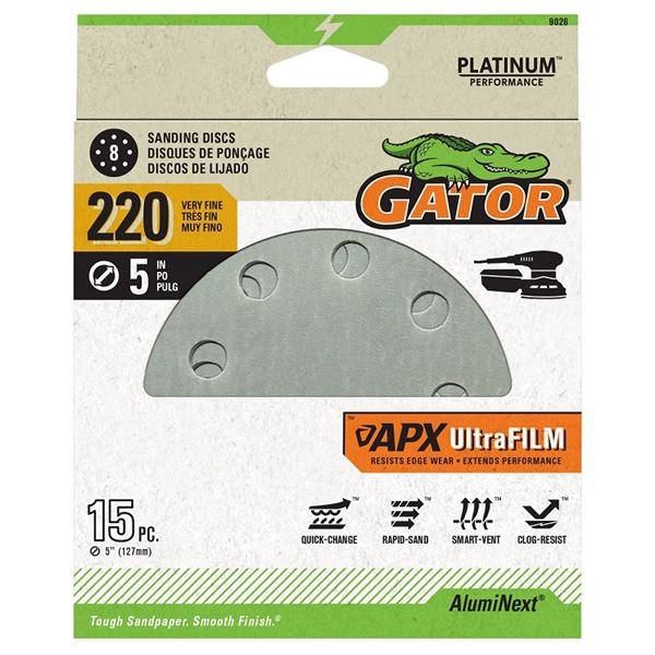 134935 5 in. Sanding Disc - 220 Grit - Pack of 15
