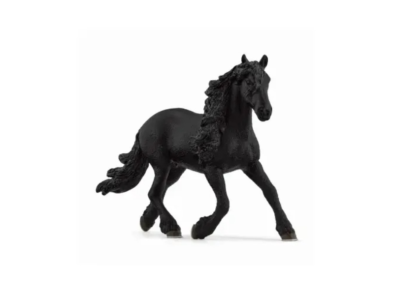 Friesian Stallion Toy Figure - Black - 4.41 in - Realistic Design