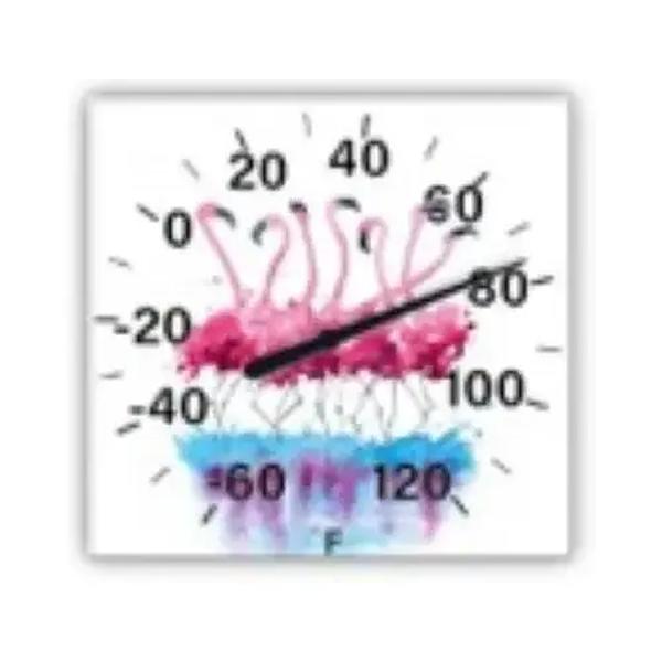 136223 Flamingo Thermometer for Indoor & Outdoor