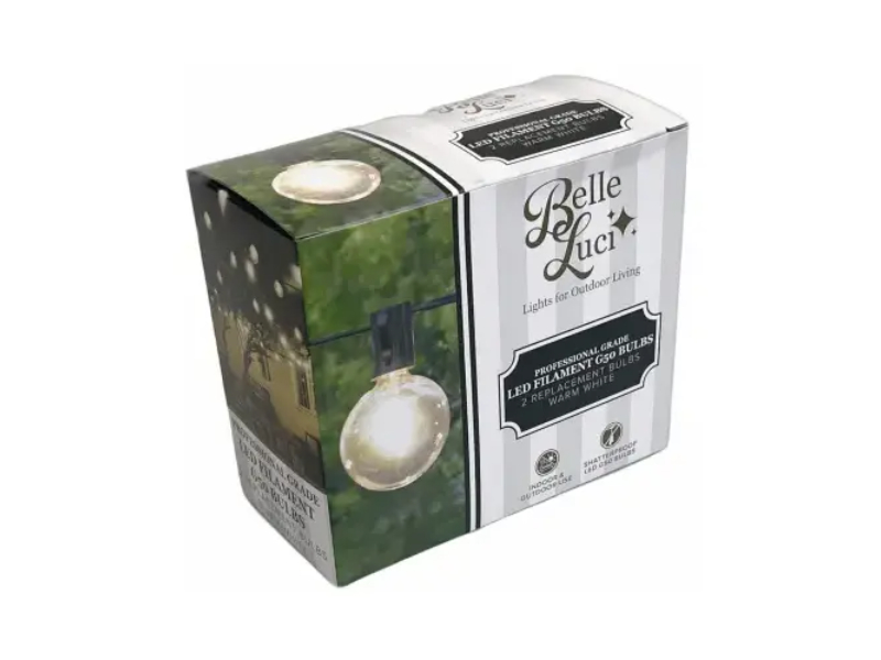 136268 G50 Replace Bulb, Warm White - Pack of 2