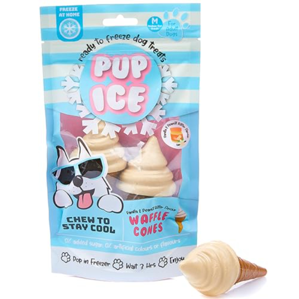 Picture of Ethical Products 136288 Pup Ice Vanilla & Peanut Butter Waffle Cone Dog Treat - Pack of 2