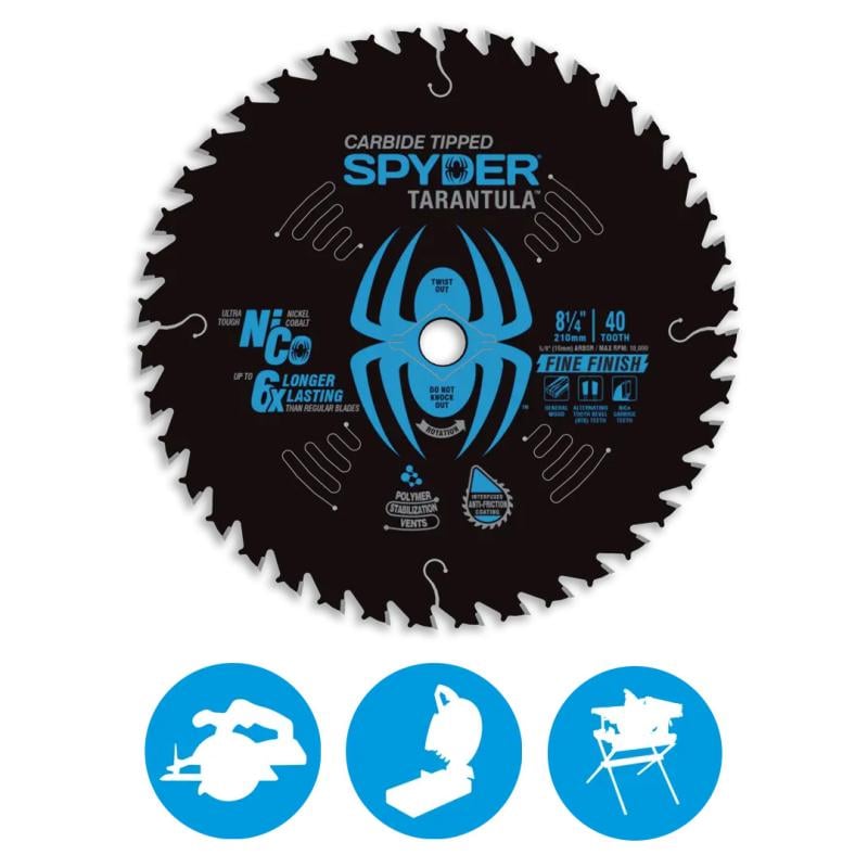 135720 12 in. 40 Teeth Spyder Tarantula General Purpose Circular Saw Blade - Clamshell -  SM Products