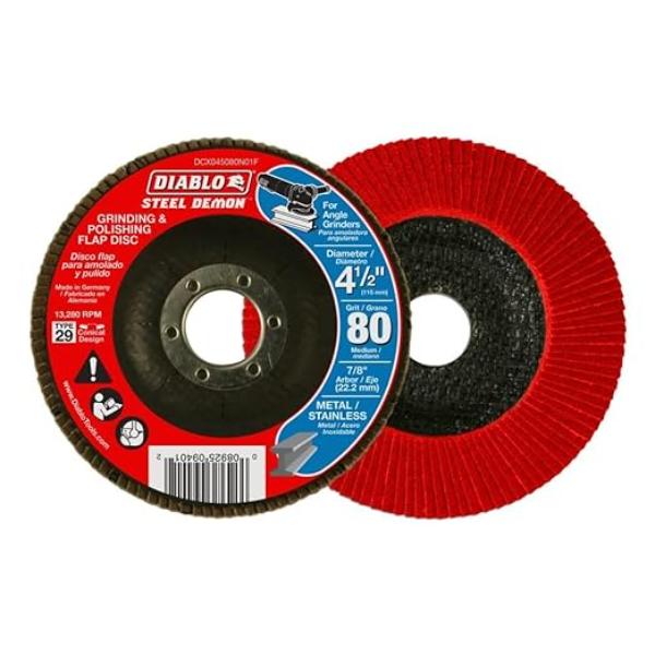Spyder 4.5 Inch Ceramic Abrasive Flap Disk, 80 Grit, 5/8 Inch-11 Arbor Type 27 - 21005