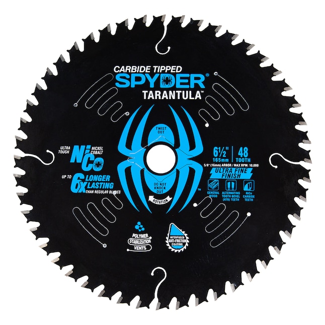 135708 6.5 in. 48 Teeth Spyder Tarantula Fine Finish Circular Saw Blade