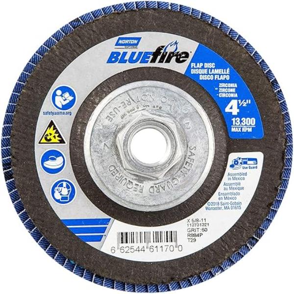 Spyder 4.5 Inch Ceramic Abrasive Flap Disk, 60 Grit, 5/8 Inch-11 Arbor Type 27 - 21004