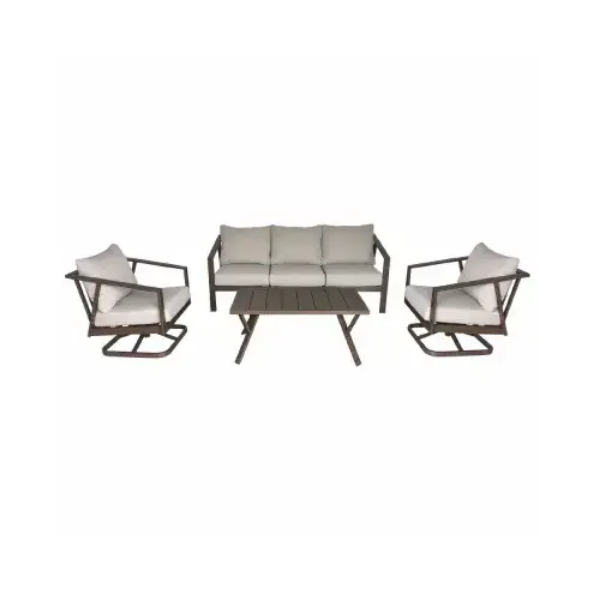 138890 Steel Swivel Conversation Set, Cream - 4 Piece