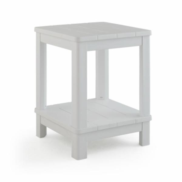 Picture of Adams 138846 Deluxe Patio Side Table - 2 Levels&#44; White