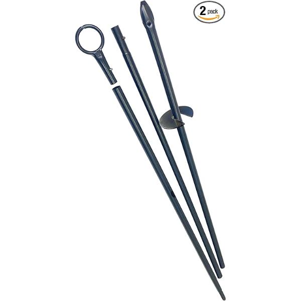 138106 9 ft. String Light Patio Pole for Outdoor Use, Canopy Lighting - Weddings & Engagement Parties, Black - Pack of 2