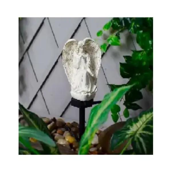 139829 Polyresin Solar Angel Pathway Light, White - Pack of 9