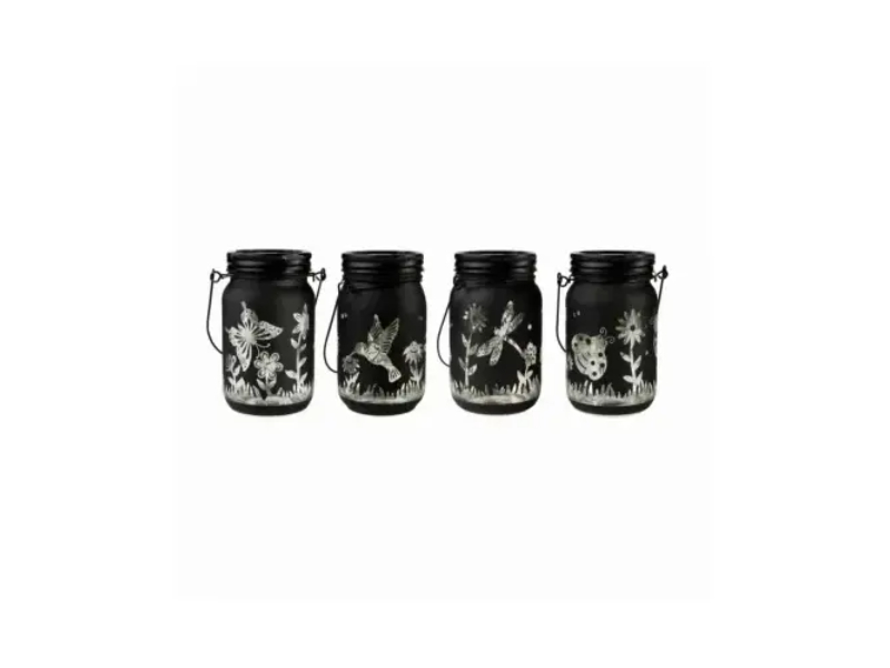 139951 Solar Black Garden Jars Case - Pack of 16