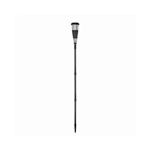 Solar Flickering Flame Tiki Torch - Black - 62 in. - Durable Plastic