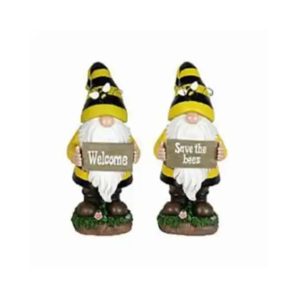 139950 Solar LED Gnome Beekeeper Statue, Assorted Color