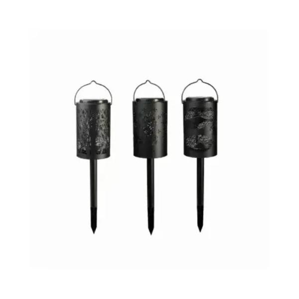 139942 Solar Pathway Cutout Light, Black - Pack of 9