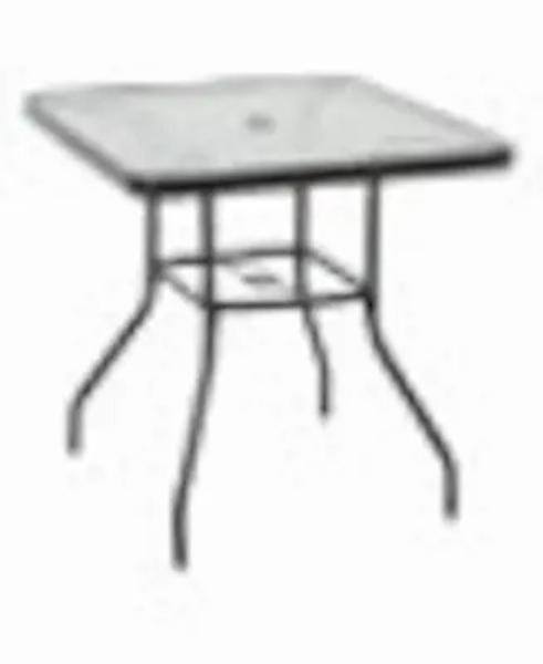 35 in. Square Tempered Glass Top Patio Table - Black