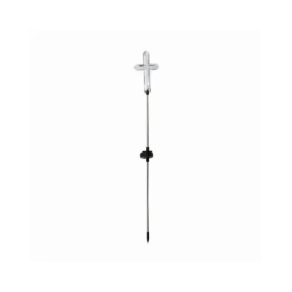 Solar LED Cross Stick Light - Clear - 30 in. - Pack of 12 - Warm White Glow
