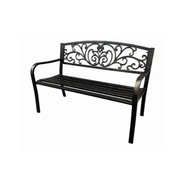 138356 Steel Park Bench - Black