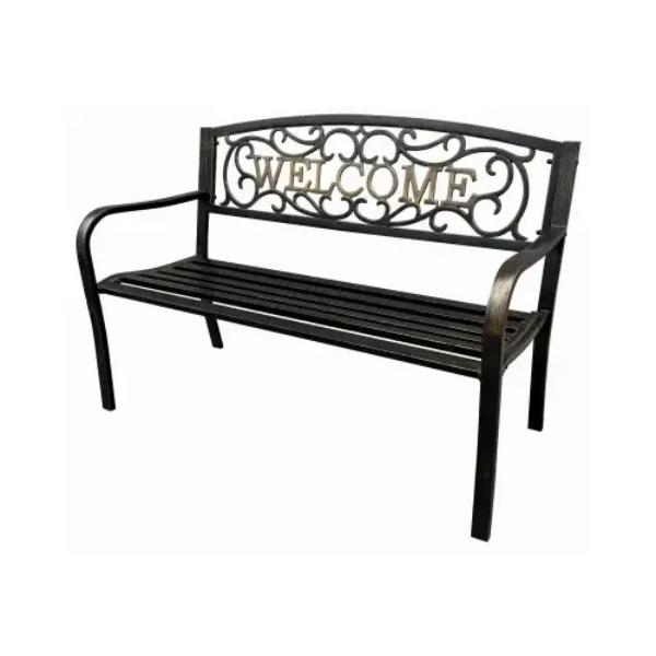 138363 Steel Welcome Park Bench - Black