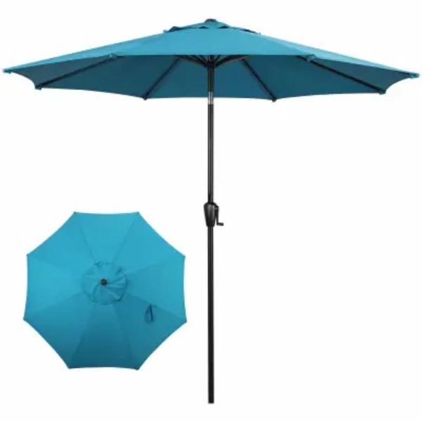 138397 9 ft. Steel Frame Patio Umbrella - Teal