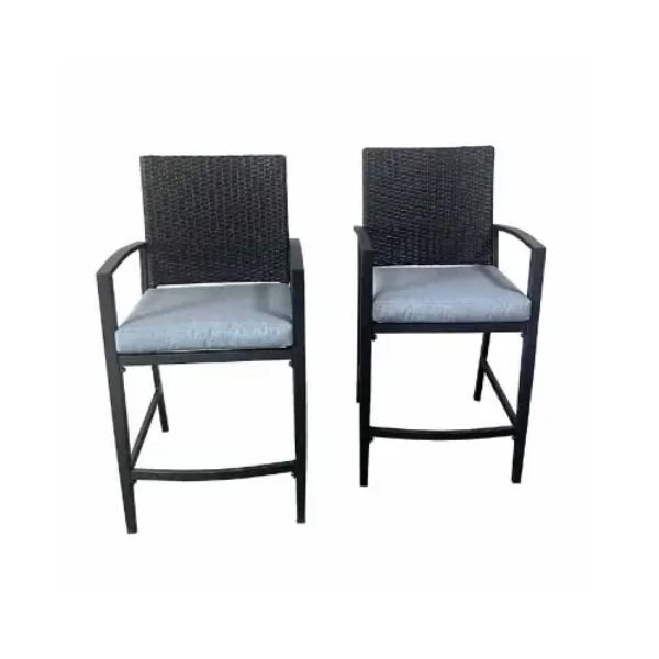 140540 Steel High Chair, Black - Pack of 2