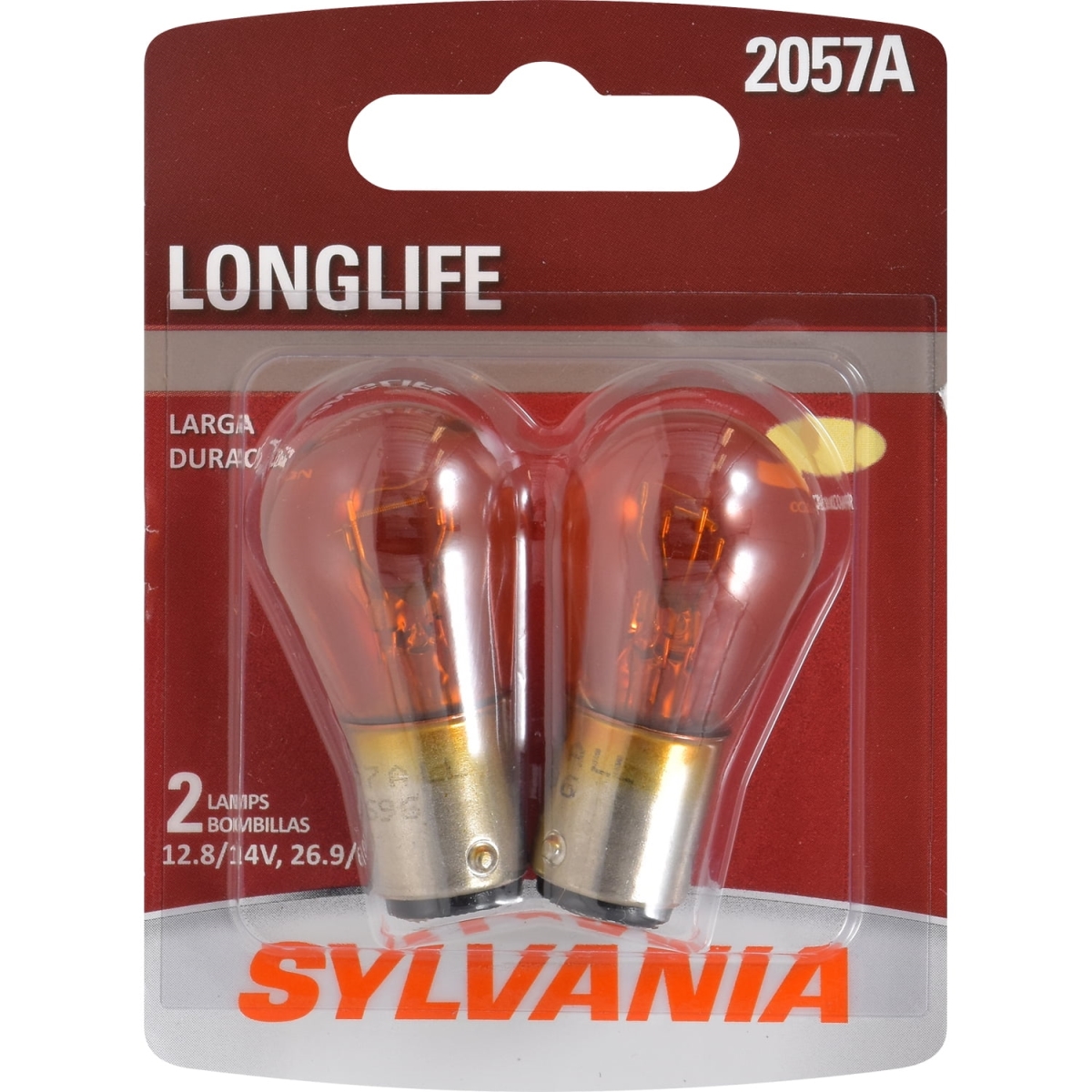 Picture of Osram Sylvania 141310 Amber Long Life Incandescent Light Bulbs - Pack of 2