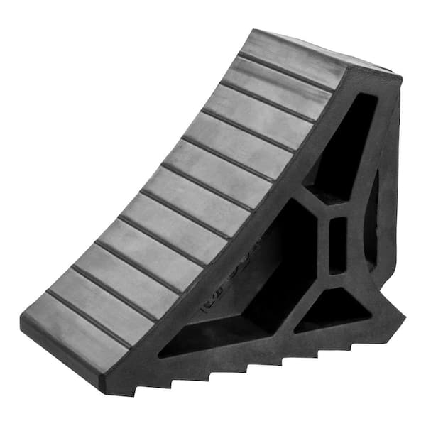 Wheel Chock, 7-3/8 in L, 5-7/8 in W, 3-7/8 in H, Rubber