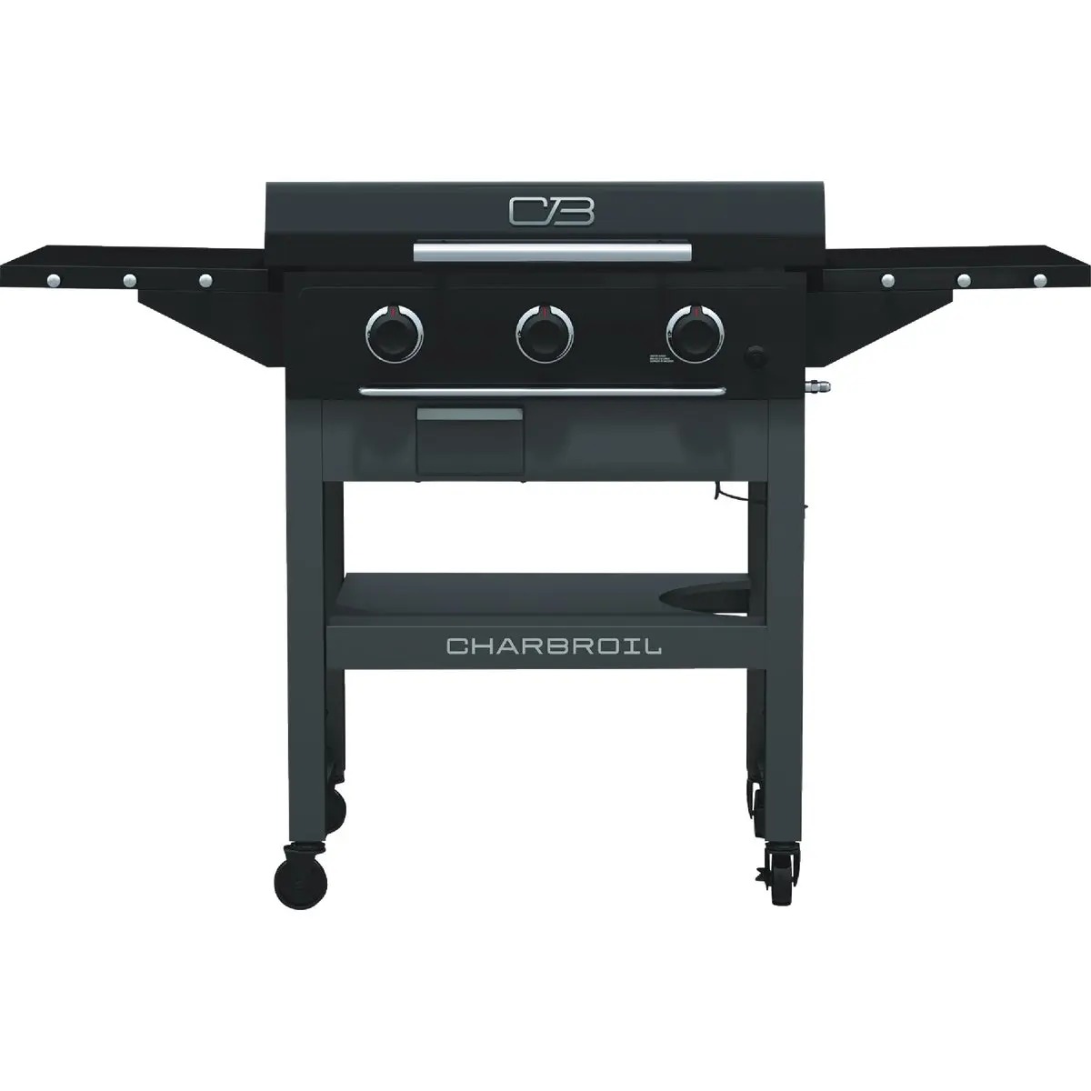 Charbroil 138800 28 in. Extra Large Performance Series Propane Gas Griddle with Cart 3 Burner Flat Top Grill - Black -  Char-Broil