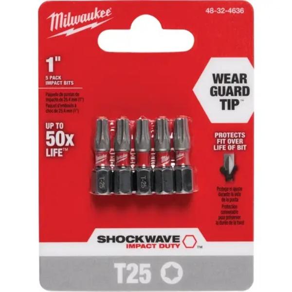 Picture of Milwaukee Electric Tool 143071 T25 Insert Impact Screwdriver Bit - Pack of 5