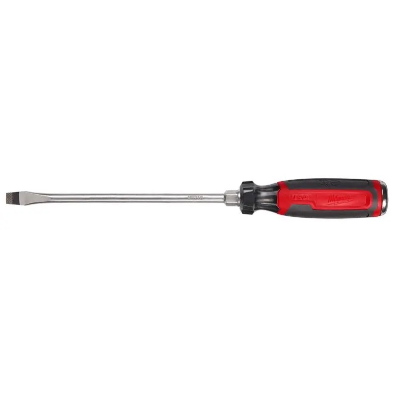 Picture of Milwaukee Electric Tool 144788 0.37 x 8 in. Slotted Cushion Grip Demolition Screwdriver - Black & Red