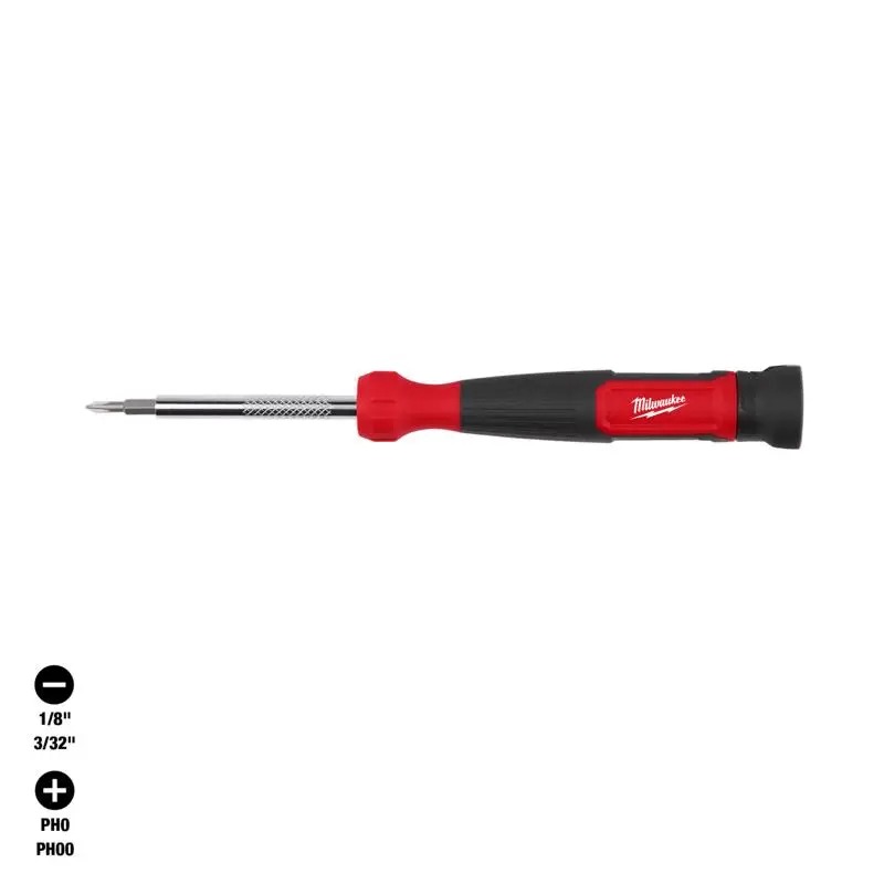 Picture of Milwaukee Electric Tool 145344 4 in 1 Precision Multi-Bit Screwdriver - Black & Red