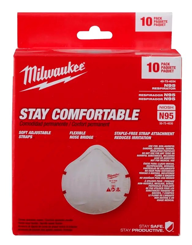 Picture of Milwaukee Electric Tool 146147 N95 Adjustable Respirator - Pack of 10