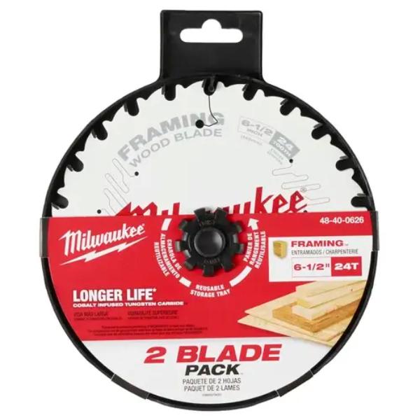 Picture of Milwaukee Electric Tool 143018 6.5 in. 24 Teeth Circular Saw Blade - Tungsten Carbide Cutting Edge&#44; White - Pack of 2
