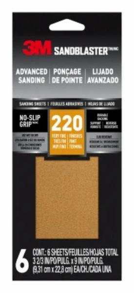 3M Pro Grade Precision Faster Sanding Sheets w/NO-SLIP GRIP Backing,SHTR220-PGP-6T,3 2/3" x 9", 220 Gr, 6 Shts/pk | For Boats | by West Marine