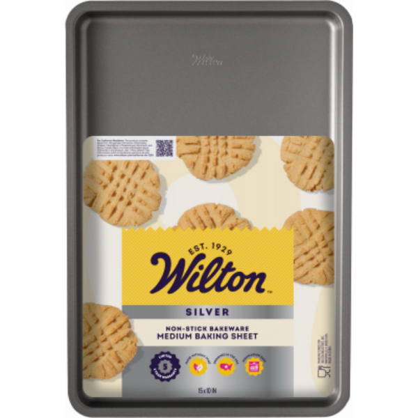 Picture of Wilton Industries 624377 15.2 x 10.25 in. Silver Non-Stick Bakeware Medium Baking Sheet