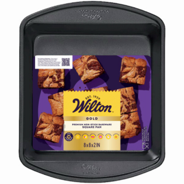 Picture of Wilton Industries 199696 8 x 8 x 2 in. Gold Non-Stick Bakeware Square Cake Pan