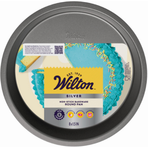 Picture of Wilton Industries 624702 8 x 1.5 in. Silver Non-Stick Bakeware Round Cake Pan