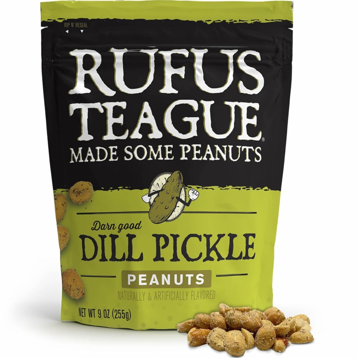 139569 9 oz Rufus Teague Dill Pickle Peanuts with a Smoky Dill Kick