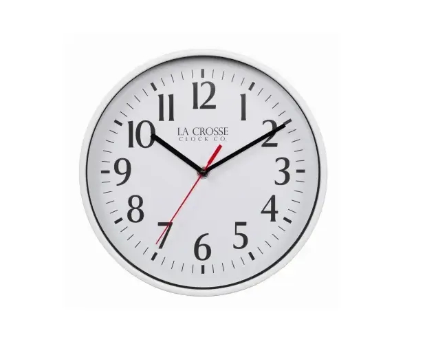 149321 10 in. White Plastic Wall Clock