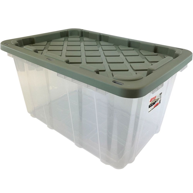 149633 27 gal Tough Tote, Clear & Green