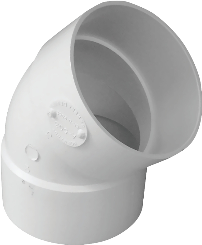 IPEX Sewer Pipe Elbow, 3 in, Hub, 45 deg Angle, PVC, White