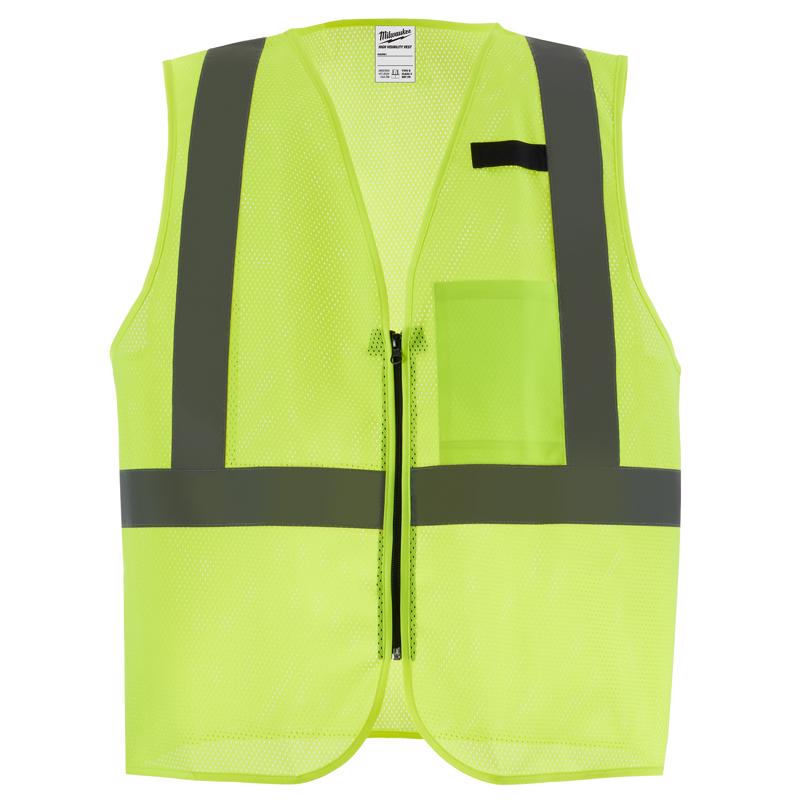 Milwaukee Mesh One Pocket Safety Vest Class 2 High Visibility Yellow Size 2X/3X - 48-73-2243