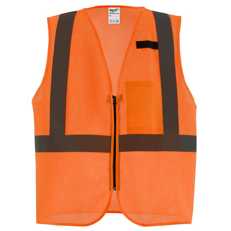 Milwaukee Mesh One Pocket Safety Vest Class 2 High Visibility Orange Size Large/XL - 48-73-2246