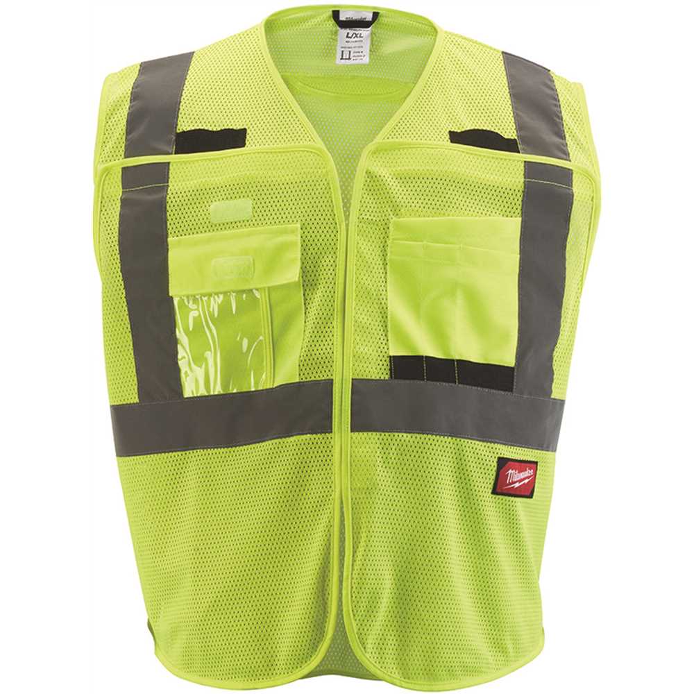 Milwaukee Class 2 Breakaway High Visibility Yellow Mesh Safety Vest - 2XL/3XL Size 2X/3X - 48-73-5123
