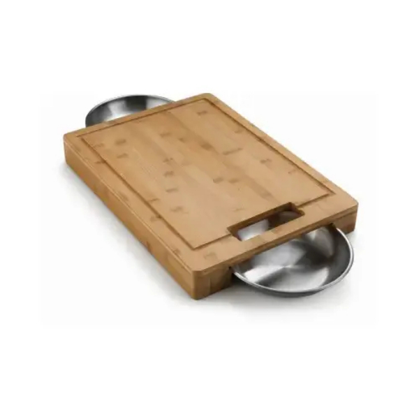 Picture of Wolf Steel Acquisition 152972 Pro Cutting Board & Bowls - Brown