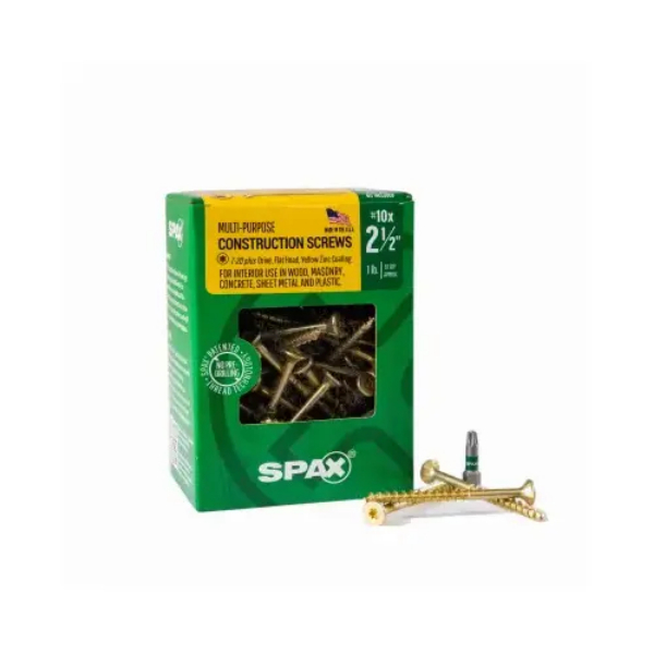 152341 10 x 2.5 in. Flat Head Interior Multi-Material Construction Screw - Pack of 87