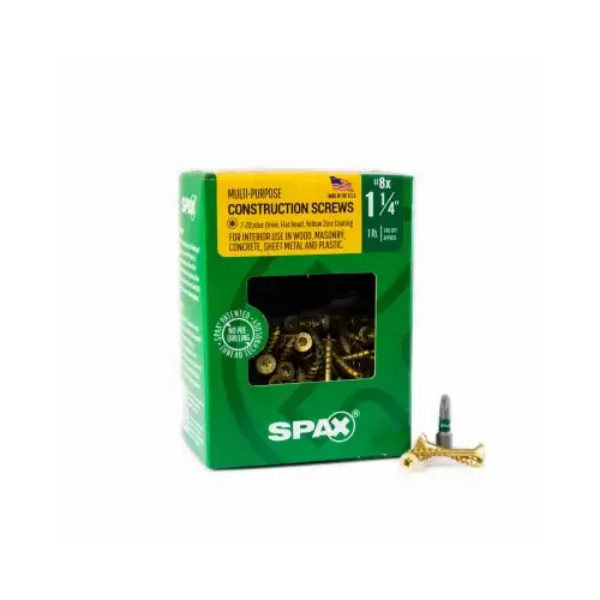 152333 8 x 1.25 in. Flat Head Interior Multi-Material Construction Screw - Pack of 240