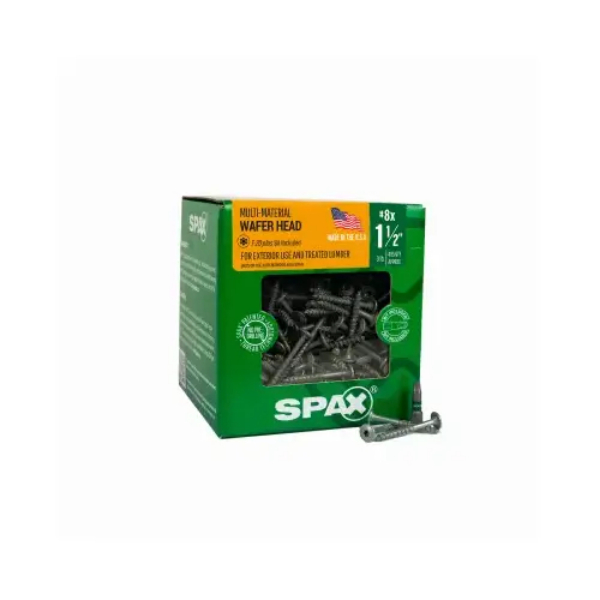 #8 x 1-1/2 in Exterior Wood Deck Screws Construction Wafer Head T-Star Plus 3 LB, 495PK