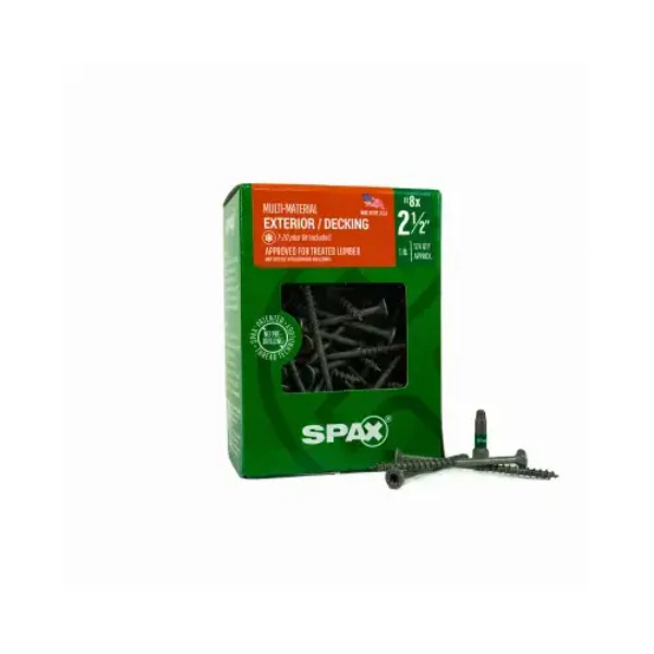 152298 8 x 2.5 in. Flat Head Exterior Multi-Material Construction Screw - Pack of 124