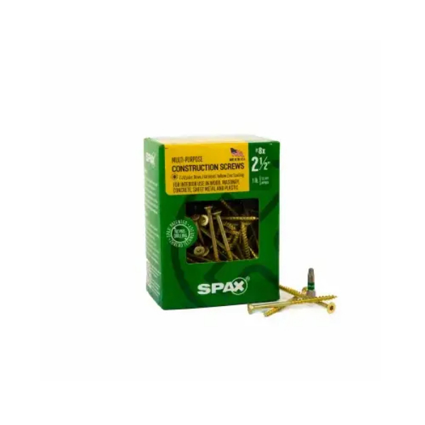 152336 8 x 2.5 in. Flat Head Interior Multi-Material Construction Screw - Pack of 133