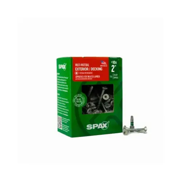 152303 10 x 2 in. Flat Head Exterior Multi-Material Construction Screw - Pack of 99