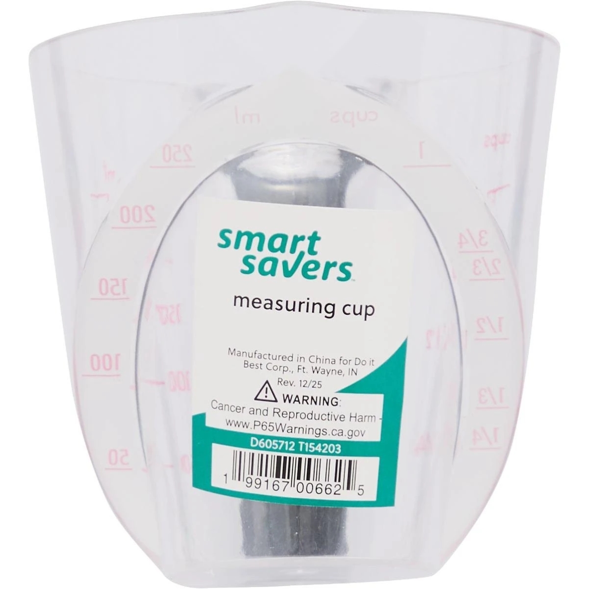 154203 Stainless Steel White Measuring Cup